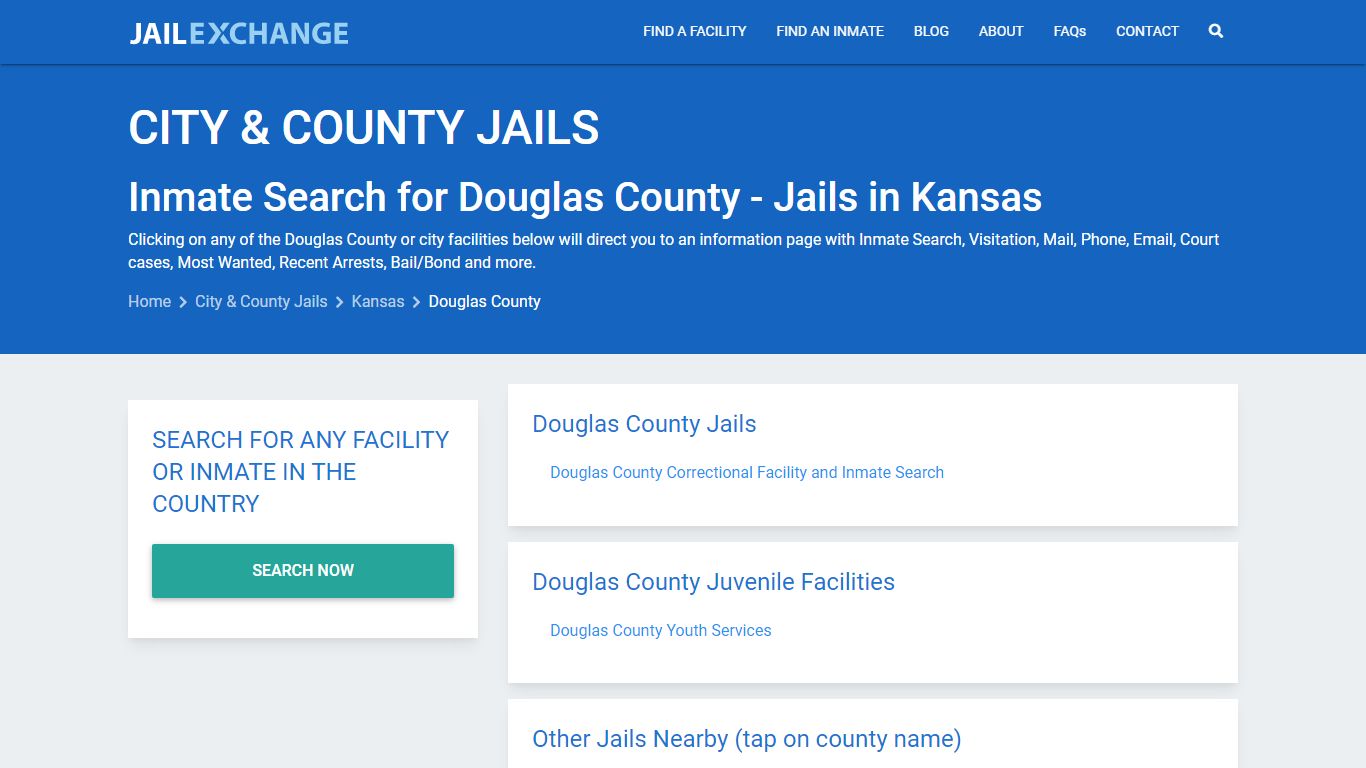 Inmate Search for Douglas County | Jails in Kansas - Jail Exchange