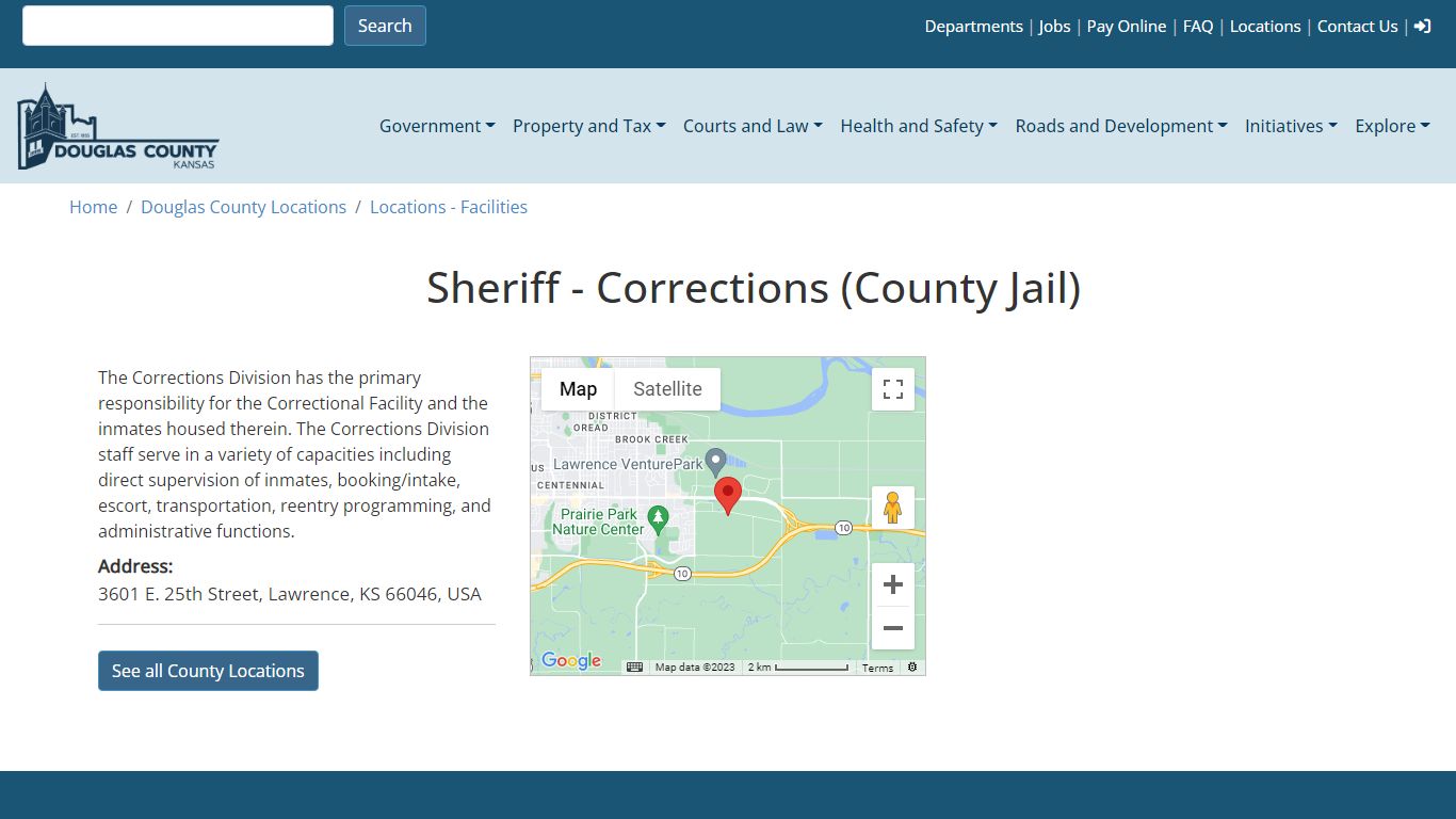 Sheriff - Corrections (County Jail) | Douglas County, KS